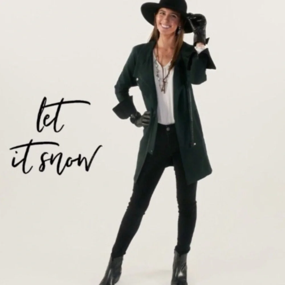 CAbi Renaissance Coat Green Black Small 3725 - Picture 3 of 16